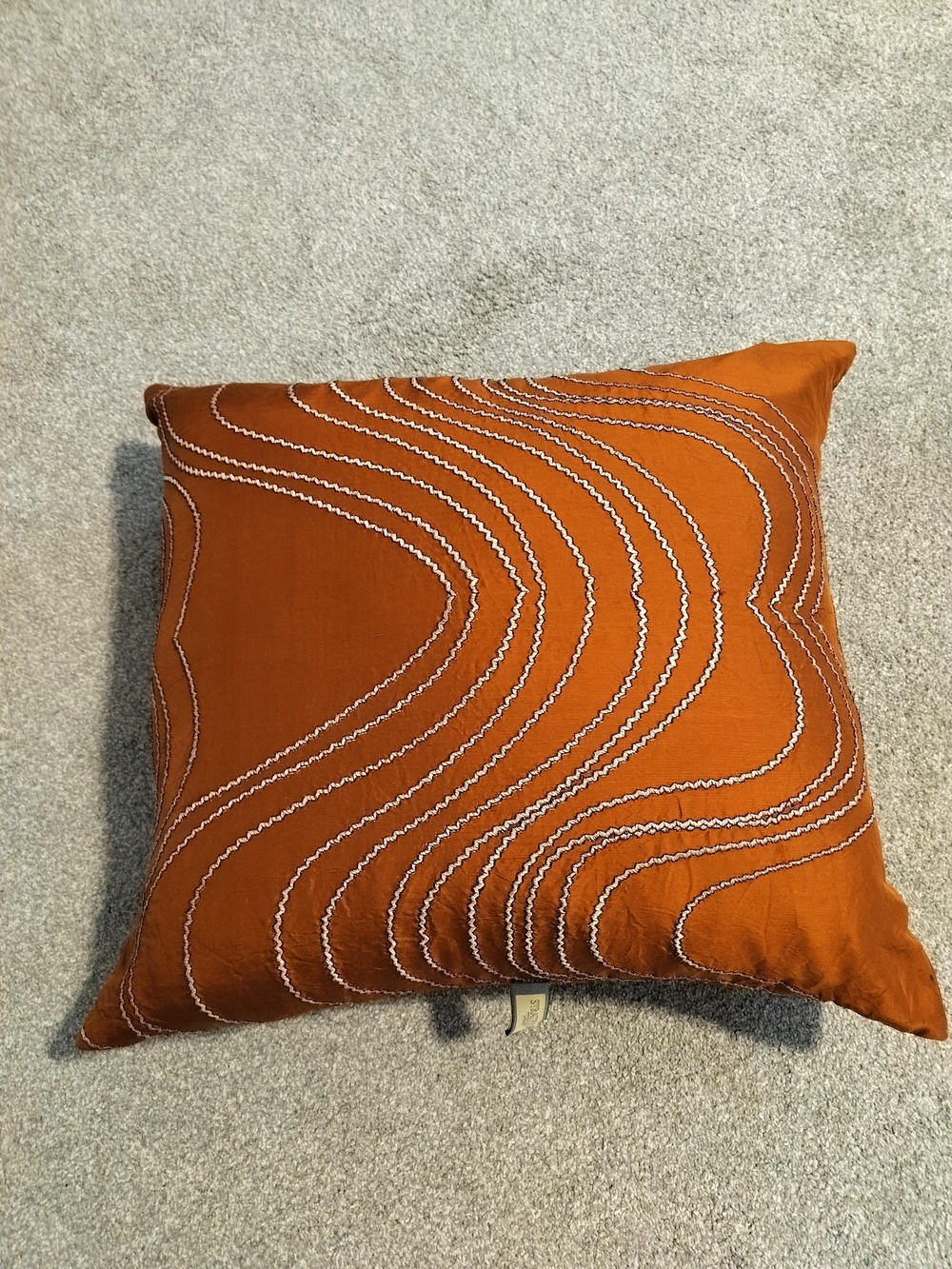 Decorative Orange Embroidered Accent Pillow - Home Accents